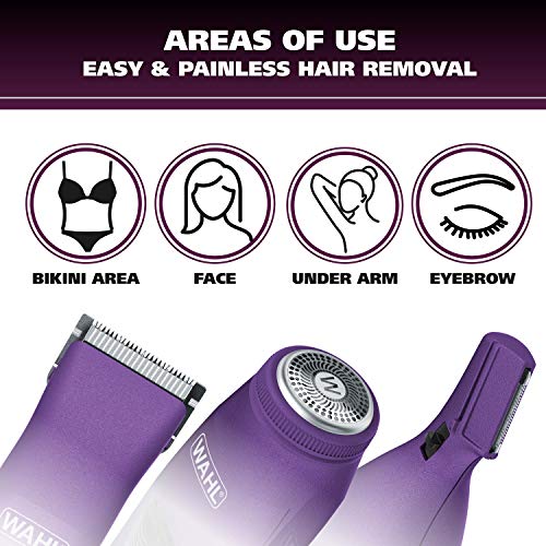 Wahl Pure Confidence Rechargeable Electric Trimmer, Shaver, & Detailer for Smooth Shaving & Trimming of The Face, Underarm, Eyebrows, & Bikini Areas – Model 9865-100