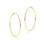 PAVOI Hoop Earrings for Women, 925 Silver, Yellow Gold, Size 60 Millimeters