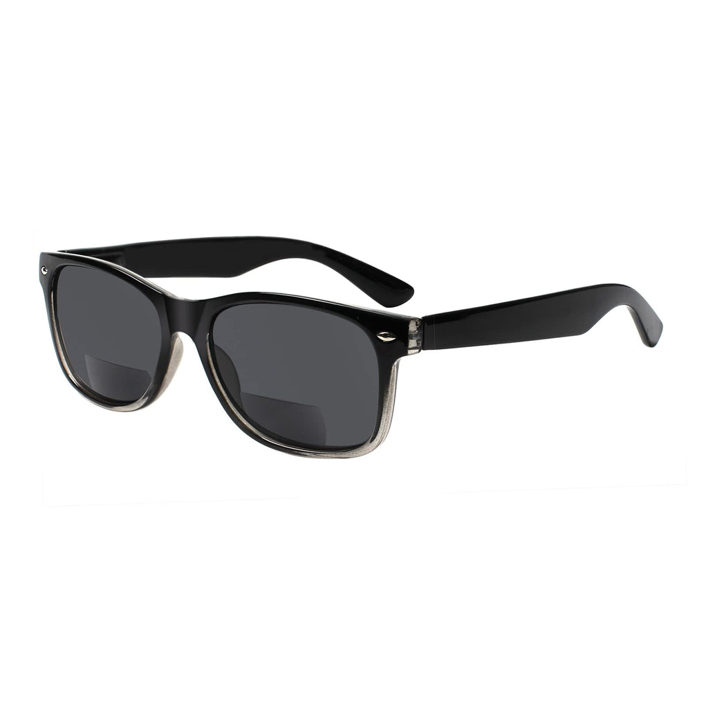 Sumkyle 4 Pack Bifocal Reading Glasses Grey Lens Spring Hinge Outdoor Sunglasses Fashion Bifocal Sun Readers for Men Women