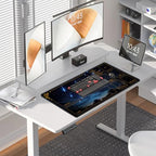 DEGDFSGR for MTG Playmat with Zones 24 x 14 inches for TCG Playmats Non-Slip Rubber Base Commander Play Mat for Card Play mat Iorcana Trading Card Game, Blue Sky Meteor Streaks