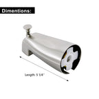 Slip Fit Tub Spout with Pull-Up Diverter for 1/2 inch Copper Tube, Brushed Nickel
