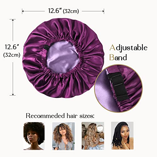 YANIBEST Double Layer Satin Bonnet Silk Bonnet Adjustable Hair Bonnet for Sleeping Hair Bonnets for Women Curly Natural Hair