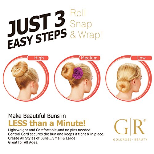 Beauty Small Hair Bun Maker - 2 Pieces Magic Styling Twist Ring Doughnut Chignon for Kids Ballet (Brown)