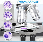 OMAX M82E Series LED Binocular Compound Lab Microscope - 40X-2000X Magnification - Microscope Kit with 100 Blank Slides & Cover Slips