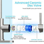 CREA Bar Sink Faucet, Bathroom Kitchen Faucet Brushed Nickel Pre Wet Small Mini Kitchen Bath Utility Marine Faucet Single Hole Stainless Steel Farmhouse Vanity Lavatory Faucets Outdoor