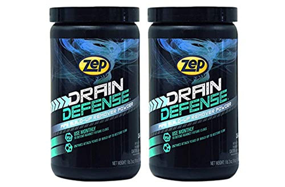 Zep Drain Defense Enzymatic Cleaner Powder - 18 oz (Case of 2) ZDC16 - Safe for Pipes and Septic Systems