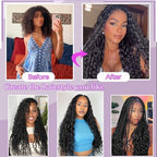 Human Braiding Hair Mix Synthetic Boho, 16 Inch Deep Wave Bulk for Boho Braids 2 Pcs Curly Bohemian Wet and Wavy Braiding Hair (P4/30#, 16 Inch)