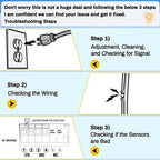 Garage Door Sensors for Genie/Overhead, Garage Door Sensor GSTB-R STB-BL Compatible with Genie/Overhead Garage Door Opener Made After 1993, Item Includes Two Sensors (Receiving&Sending)