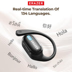 ERAZERL XP18 AI Translation Earbuds Real Time,134 Languages Translator Device No Subscription,Bluetooth 6.0 Translator Earbud 3-in-1 with 7 Translation Modes for Travel Business Meeting Learning Black