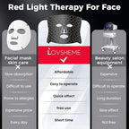 Red Light Therapy for Face, LED Face Mask Light Therapy, Red Light Therapy Mask for Wrinkles, Acne, Skin Rejuvenation, 300 LEDs, 3 Modes, 10-Min Auto Off, Eye Protection Included