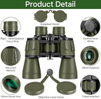 20x50 Hunting Binoculars for Adults High Powered with Low Light Night Vision - 28mm Large Eyepiece Professional Binoculars for Bird Watching Hiking Travel with BAK4 Prism FMC Lens, Green
