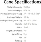 Carex Health Brands FGA52000 Black Soft Grip Derby Cane