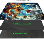 MTG Playmat Magic Card Playmat Game Mat,TCG & CCG Card Games Mat with Free Storage Bags Size 24 x 14 Inches (No with Zones,Fight)