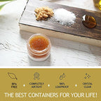 AMORIX 8oz Slime Containers with Lids 8 oz Plastic Containers Jars with White Lids + 20g Sample Containers (Set of 24) Airtight Container for Lip Scrub, Body Butters, Cream, Slime, Craft Storage