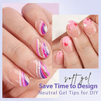 BTArtbox 160pcs Almond Plastic False Nails, Extra Short with Primer Cover, Jelly XCOATTIPS, 16 Sizes, Full Well Tips, Pressure Comfortable Wear, Last 28+ Days, Ideal Gift