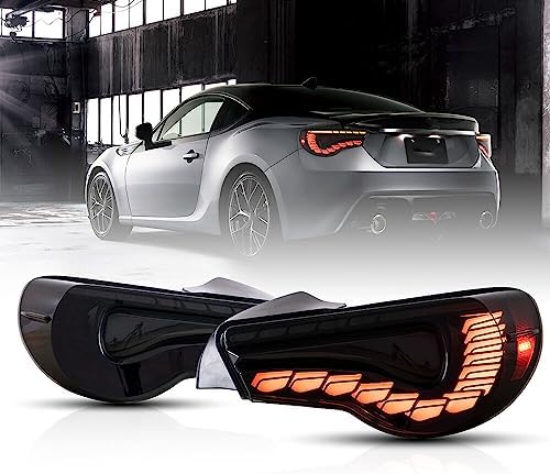 OQHAIR Dynamic Tail Light Assembly LED Tail Lights SMOKED w/Sequential DRL Signal For 86 For Subaru BRZ For Scion FR-S 13-20