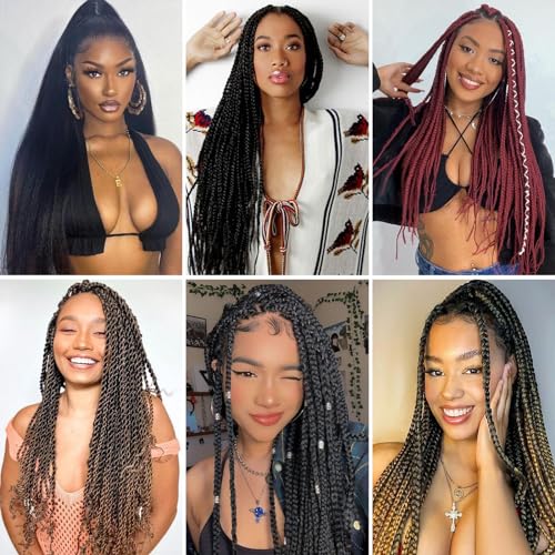 Braiding Hair Pre Stretched 20 Inch 8 Pack Premium Pre Stretched Braiding Hair Professional Itch Free Hot Water Setting Perm Yaki Texture Prestretched Hair For Braiding (18Inch,1B)