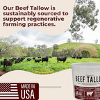 Beef Tallow for Cooking 7 LB, 3X Rendered from Suet Amercian Cattle - No Additives For Skincare or Cosmetics Lotions, Skin, Balms, Soap, Face, Creams,Moisturizer) Keto, Carnivore, Paleo Friendly