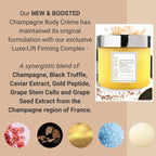 Consult Beaute Champagne Lift Hydrating Firming Body Cream with Pink Pepperslim for Crepey Skin Moisturizer Tightens, Tones & Hydrates Dry Skin on Arms & Legs - Vanilla Absolute, 8 oz.