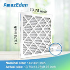 14x14x1 AC Air Filter MERV 11 (6-Pack) MPR 1000 FPR 7 HVAC Furnace Pleated Filters Dust Defense Replacement for Home (Actual Size: 13.75x13.75x0.75 Inches)