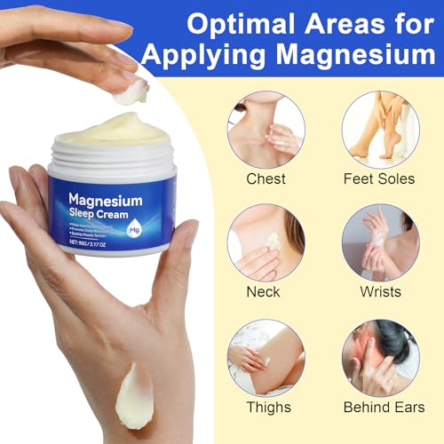 Magnesium Cream, Magnesium Oil Lotion for Sleep, Apply to Feet, Legs, Arms and Joint, Easy to Absorb