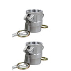 Quafwia 2 pcs Aluminum Camlock (1" part D) Cam & Groove Hose Fittings, cam Lock Fittings Female Coupler x Female NPT Thread cam Lock Fittings camlock Coupling (1'')