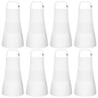 Morcheiong 8 Pack Adjustable Kids Apron Bulk with 2 Pockets Toddler Apron Kids Painting Aprons for Cooking Baking Painting Boys Girls (White)
