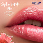 Blossom Moisturizing Lip Gloss Tubes, Roll on Perfume Oil, Natural Essential Oils, Scented pH Color Change Lip Balm with Real Flowers, 0.7 fl. oz/15mL, 3 Pack Gift Set, Cherry/Honey Jasmine/Turquoise