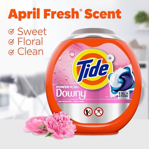 Tide Power PODs + Downy Laundry Detergent Pods, 57 Count, Soft Boosters + April Fresh