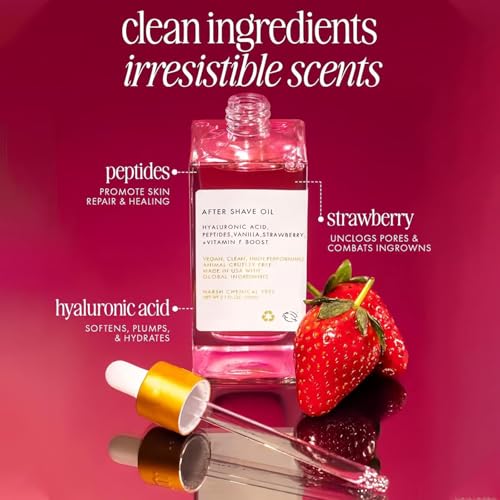 Strawberry Vanilla After Shave Oil, Women for Smooth Skin, Soft Serve After Shave Oil, After Shave Oil Strawberry, Soft Serve After Shave Oil, Prevent Ingrown Hairs & Dryness