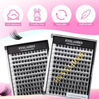 Mixed 8-12-14-16mm/8-10-12-14mm/10-12-14-16mm/14-15-16mm Wide Stem Individual False Eyelashes Soft Lightweight Volume Eyelashes Extensions Makeup Cluster Lashes (mixed 10-12-14-16mm)