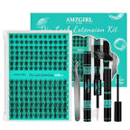 Lash Extension Kit,DIY Eyelash Clusters Kit 168Pcs with Lash Bond and Seal Glue Waterproof,Eyelashes Remover for Lash Cluster Extensions Kit for Beginner,Lashes Applicator Tool(Medusa,D-Mix8-16mm Kit)
