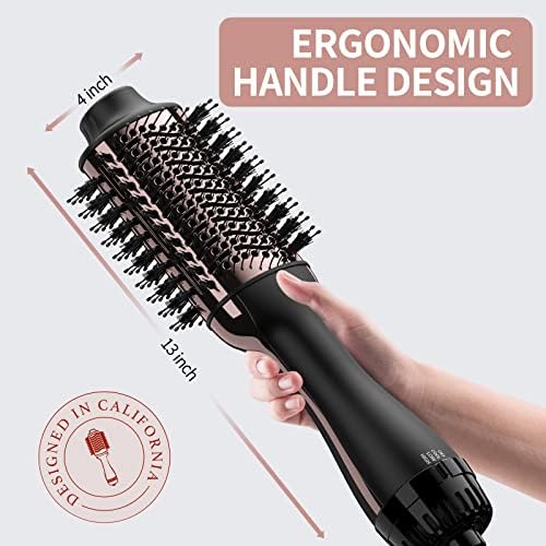Hair Dryer Brush Blow Dryer Brush in One, Upgraded 4 in 1 Hair Dryer and Styler Volumizer with Negative Ion Anti-frizz Ceramic Titanium Barrel Hot Air Brush Hair Straightener Brush