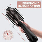 Hair Dryer Brush Blow Dryer Brush in One, Upgraded 4 in 1 Hair Dryer and Styler Volumizer with Negative Ion Anti-frizz Ceramic Titanium Barrel Hot Air Brush Hair Straightener Brush