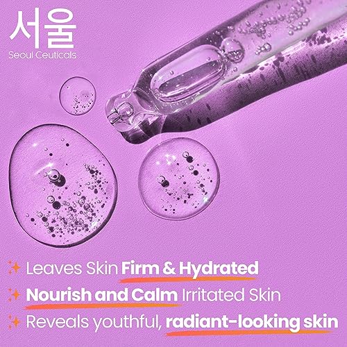 SeoulCeuticals Organic Polyglutamic Acid Serum - Korean Skin Care + Hyaluronic Acid + Centella Asiatica - K Beauty Anti Aging - Healthy Glowing Skin 1oz