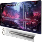 MTG Playmat Size 24x14in Free Storage Bags Non-Slip Backing Printing, Ideal for Card Game Enthusiasts TCG Playmat (with Zone,Crimson Forest)