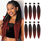 Beyond Beauty Braiding Hair pre stretched, Braids Synthetic Fiber Ombre Yaki Texture, Natural Easy Twist Braids Crochet Hair Hot Water Setting hair extensions