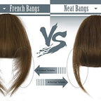 BARSDAR Human Hair Clip in Bangs - French Thick Human Hair Bangs Clip in Extensions for Women - Auburn Hair Bangs Clip on Fringe Real Human Hair Bangs Hairpieces Daily Dyeable - Medium Auburn