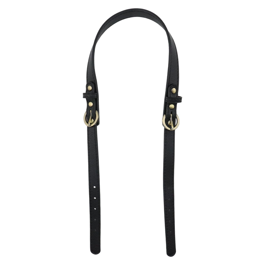 Semetall 2pcs Adjustable Handbag Straps - PU Leather Replacement Shoulder Strap Set for Purses, Totes, Bags (Black)