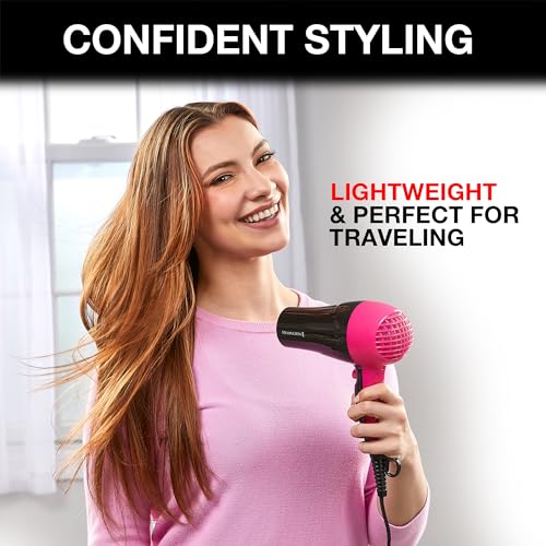 Remington Compact Styler - Small & Portable Hair Dryer - Ceramic Blow Dryer with 2 Heat/Speed Settings & Cool Shot Button for Smooth Finish - Travel Size Lightweight Handheld Dryer, 1875W