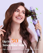 Wavytalk Thermal Brush, Blowout Express 1.5 Inch Negative Ion Thermal Round Brush Creates Blowout Look, lonic Frizz Reduction Makes Hair Smoother (Lavender Purple)