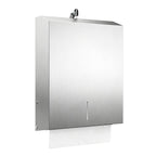 Paper Towel Dispenser Wall Mount, Brushed Stainless Steel Commercial Paper Towel Holder with Lock for Multifold/Trifold Towels, Large Capacity for Bathrooms & Public Places