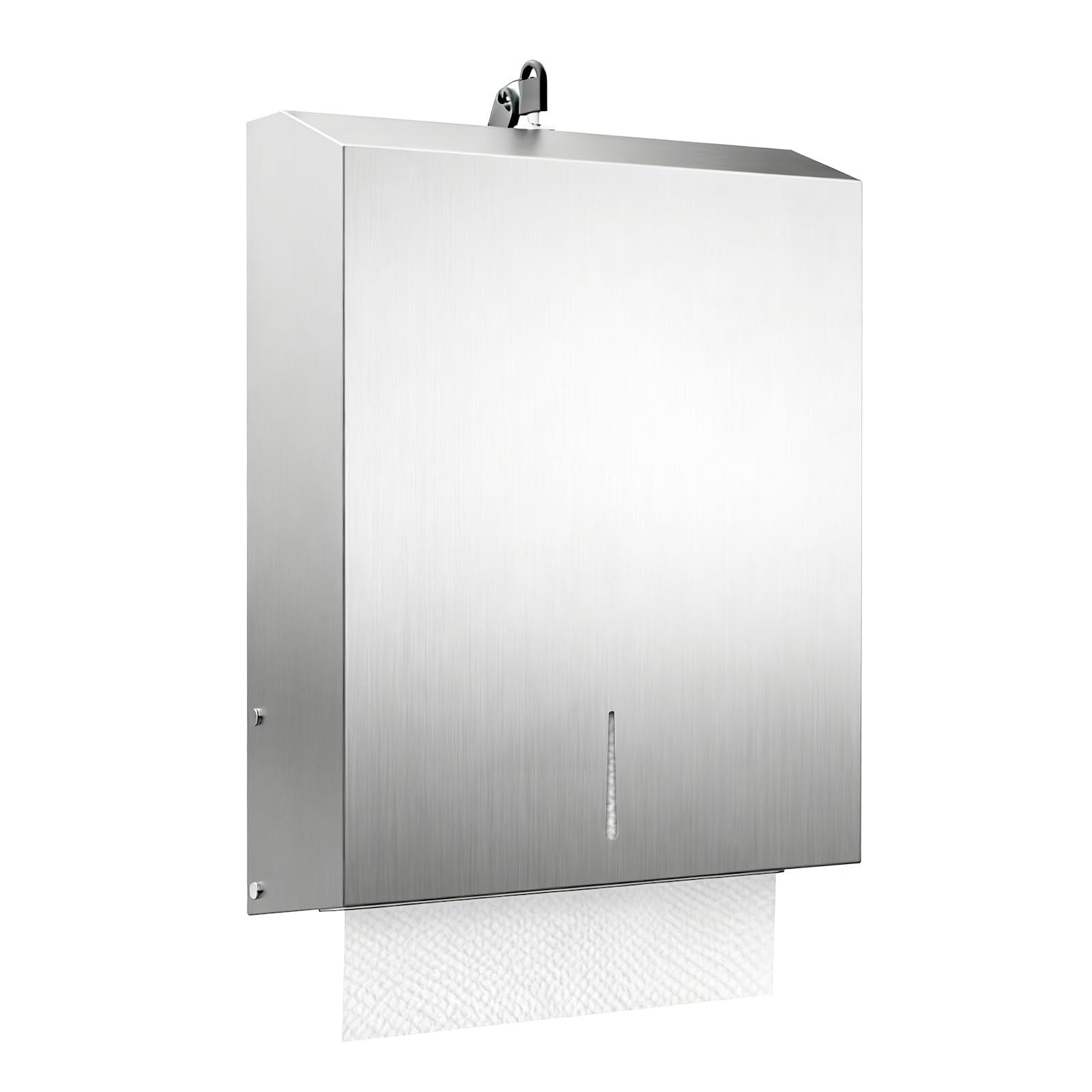 Paper Towel Dispenser Wall Mount, Brushed Stainless Steel Commercial Paper Towel Holder with Lock for Multifold/Trifold Towels, Large Capacity for Bathrooms & Public Places