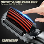 Hair Straightener Brush, Negative Ion Flat Iron & Straightening Comb 2 in 1 with Convenient Comb, Fast Heating, Anti-Scalding, 30s Fast Heating, 5 Temp Settings 284℉ - 392℉ (Gold Gray)