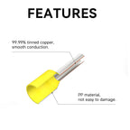 HKS 1000PCS Wire Ferrule Connectors - AWG 18-1.0mm² Copper Barrel Pin Cord Ends Insulated Ferrules Terminals - E1008 Red