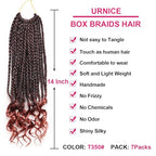 7 Packs 14 Inch Boho Goddess Box Braids Crochet Hair for Black Women (T350#, 14 Inch (Pack of 7))