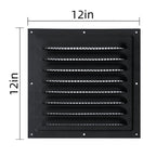2pcs Attic Vent Soffit Vent Aluminum Wall Vent Metal Shed Vent Square Vent Louver Vent Grille with Built-in Insect Screen for Exterior Door House Attic Garage Ceiling (Black 12" x 12"-2 Pack)