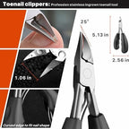 Toenail Clippers for Seniors Thick Toenails, Toe Nail Clippers Adult Thick Nails Long Handle, Professional Heavy Duty Nail Clippers 6Pcs Black