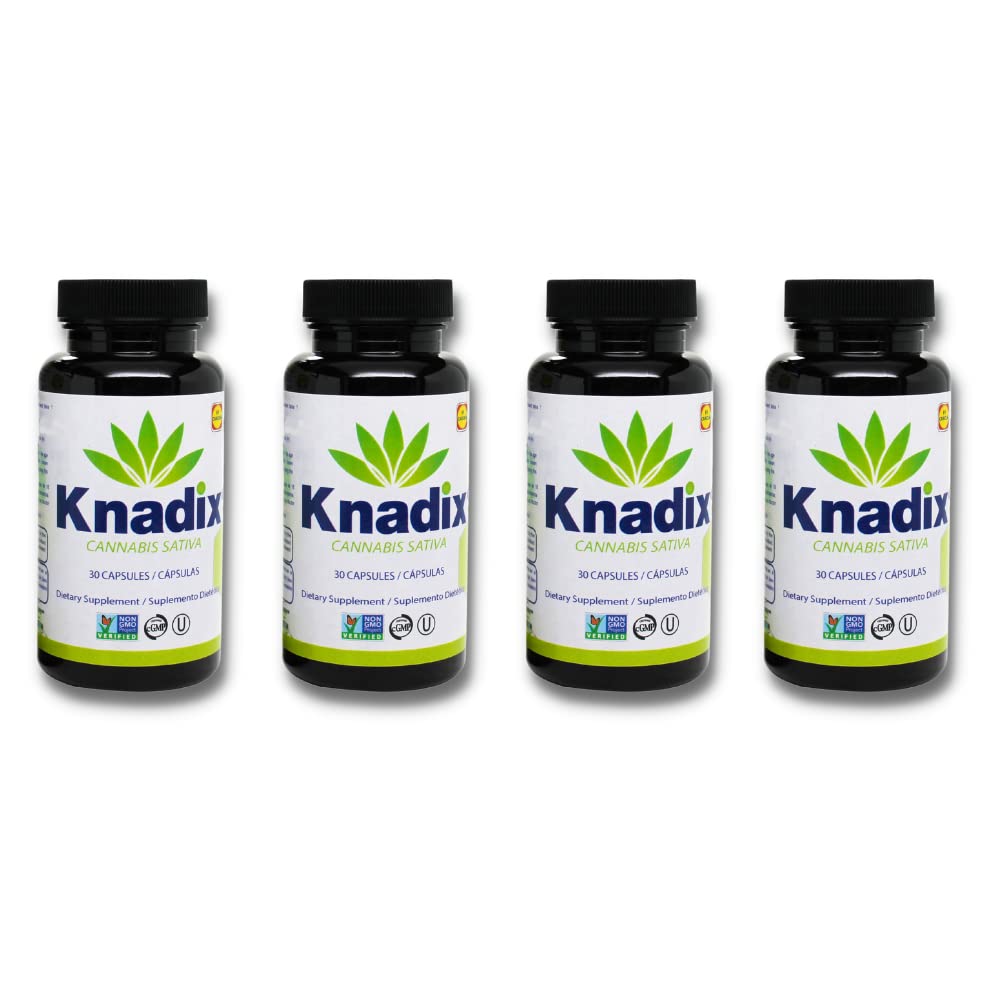 Knadix Hemp Oil Supplement - Support for Bones, Muscles & Joints - General Wellbeing - Natural Relief and Immune Support with Omega 3-6 Vitamins and Minerals Pack of 4-120 Caps