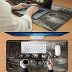 for MTG Game Playmat, for Magic TCG Rubber Play mat,Tabletop Card Playmats with Smooth Surface,Trading Card Inked Game Mat with Zones,Battle Game,Horses in River